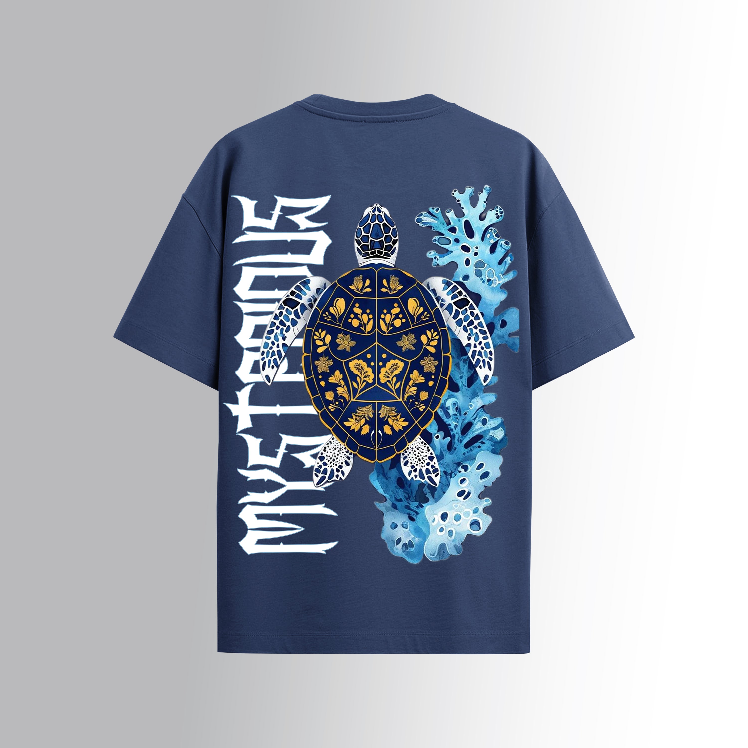 Marine Life Graphic Streetwear T-Shirt – Navy Blue