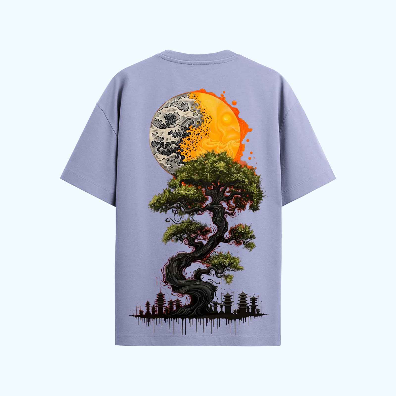 Zen Harmony Tree Graphic Streetwear T-Shirt